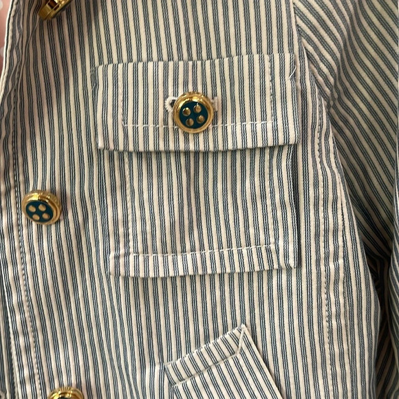 Marc by Marc Jacobs blue white striped cotton jacket size 2 sailor style preppy - Picture 3 of 17